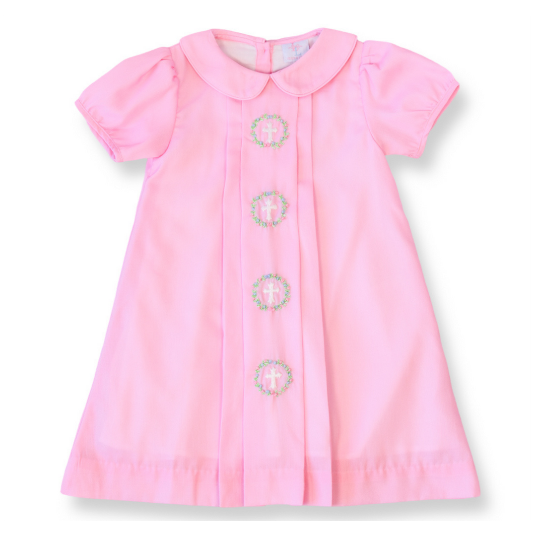 Smocked Cross in Wreath Dress