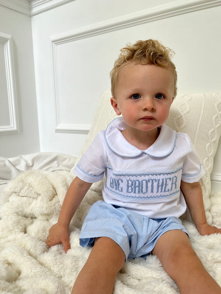 Big Brother Blue Smocked Set