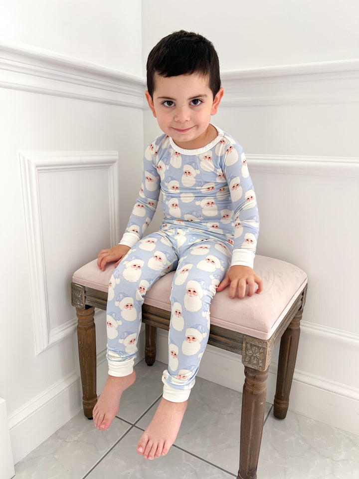 Blue Jolly St. Nick Bamboo Two Piece Set