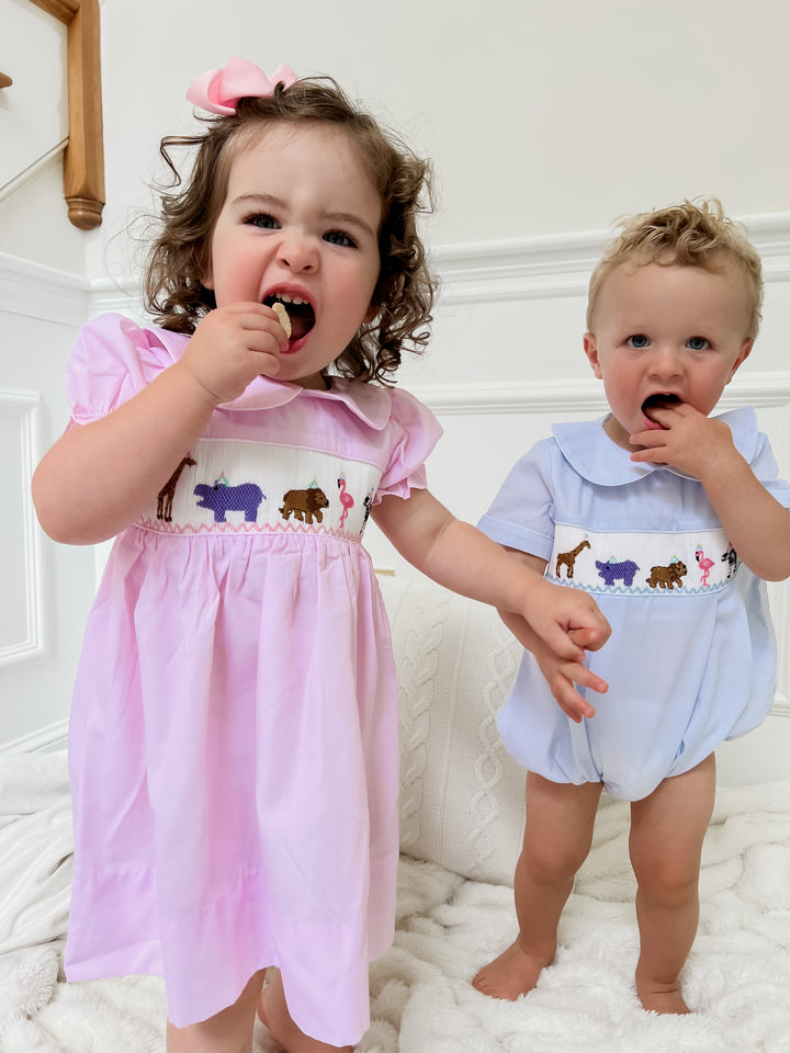 Smocked Safari Party Boy Bubble