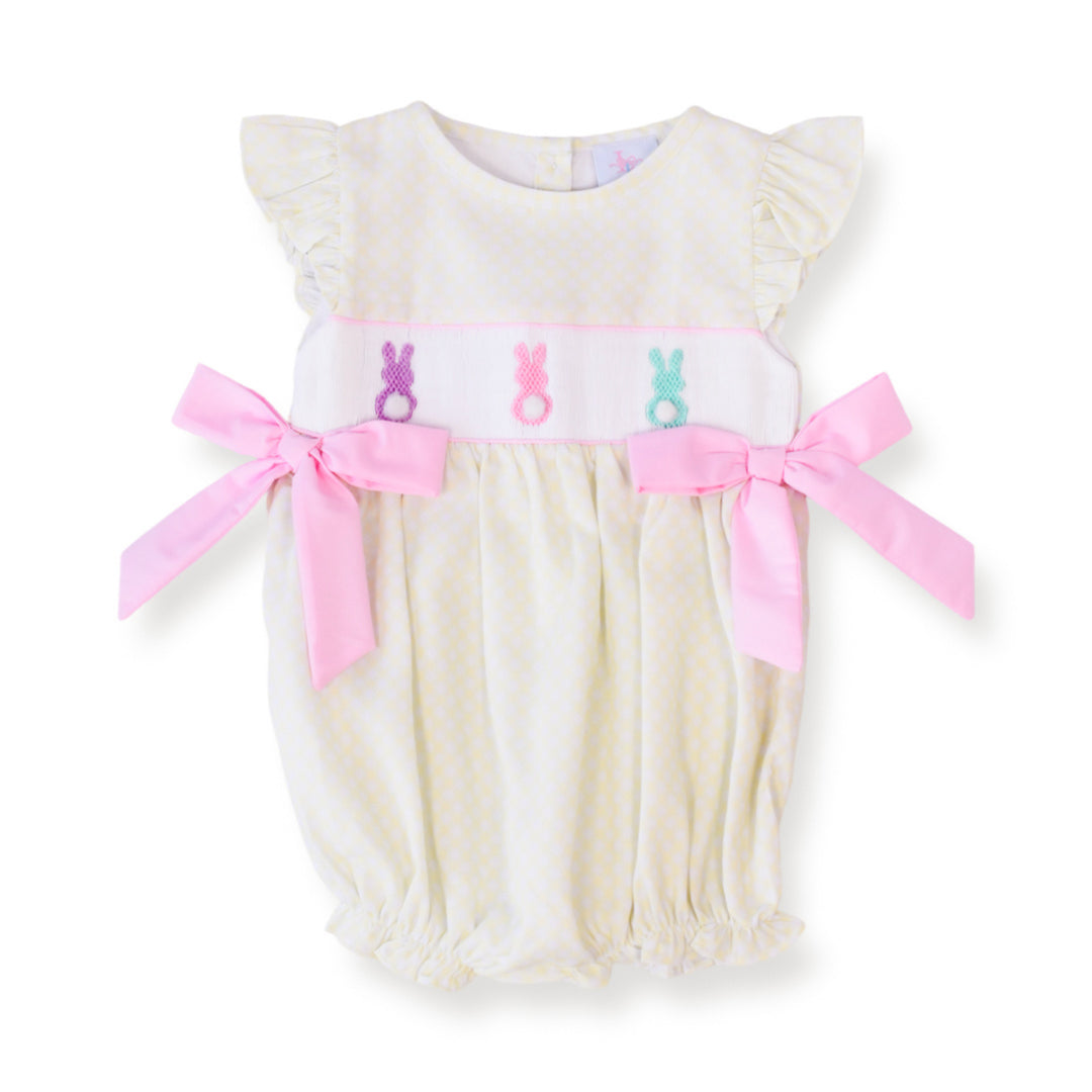 Kirsten Pastel Easter Bunny Smocked Bubble