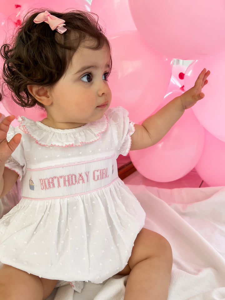 Birthday Girl Smocked Bubble
