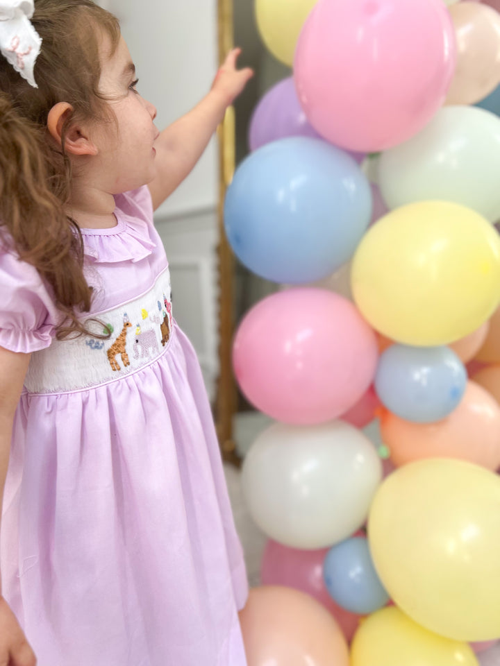 Smocked Safari Party Dress - Ruffle Collar