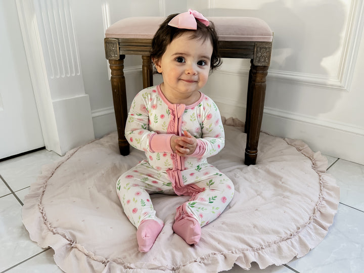 Alice Floral Ruffle Footie