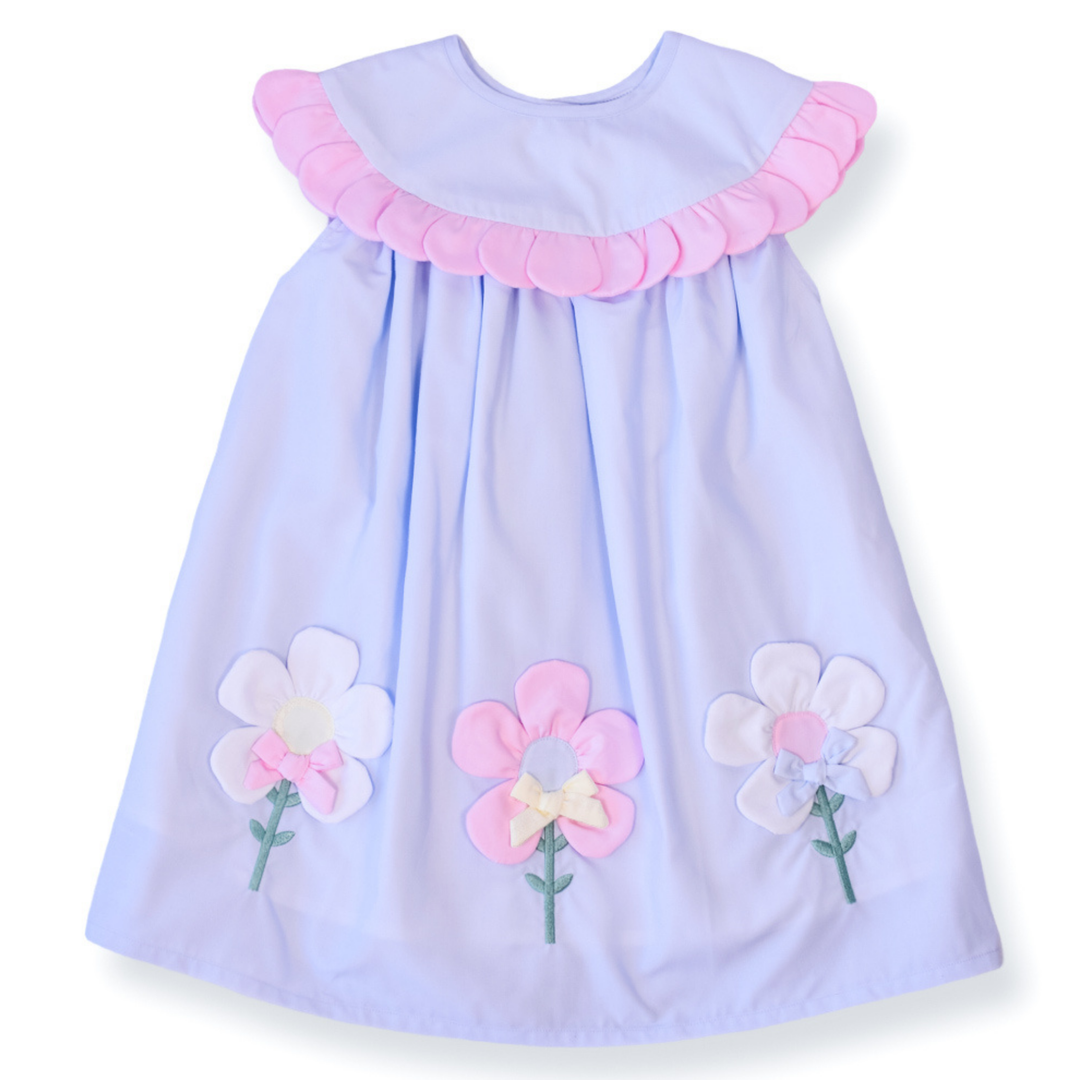 Flora Applique Floral Smocked Dress