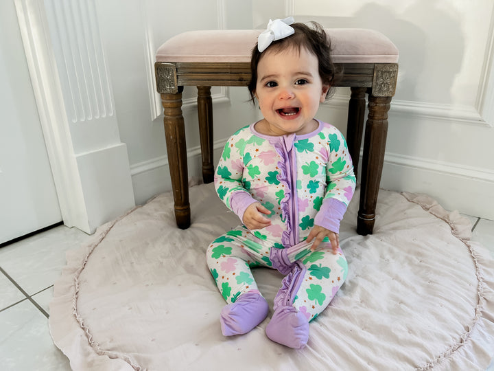 Four Leaf Clover Ruffle Footie