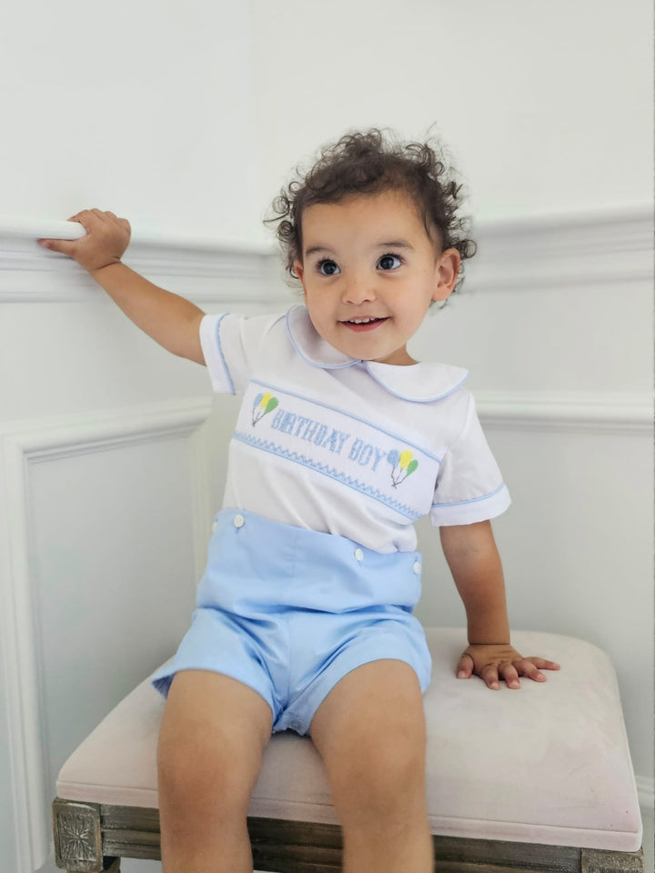 Birthday Boy Smocked Short Set