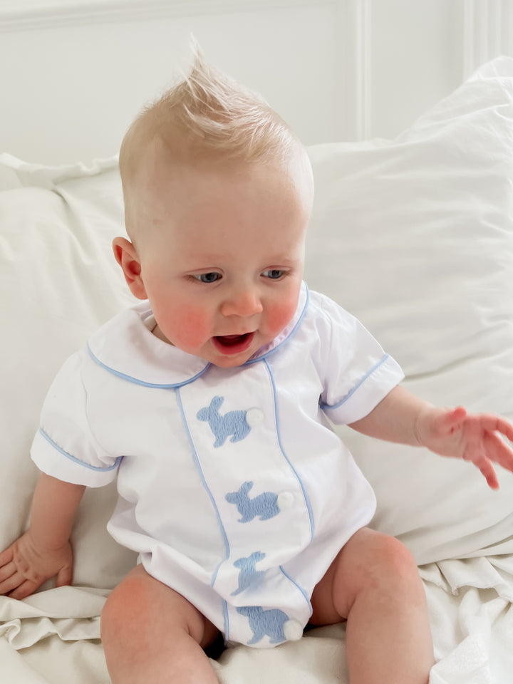 Myles Boy Bunny Smocked Bubble
