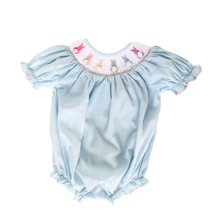 Katelynn Colorful Bunny Smocked Bubble