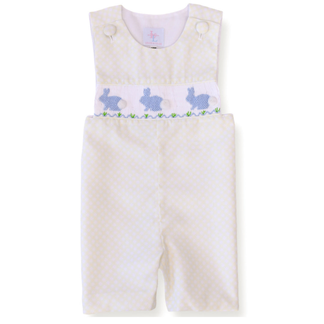Yellow Gingham Boy Bunny Shortall