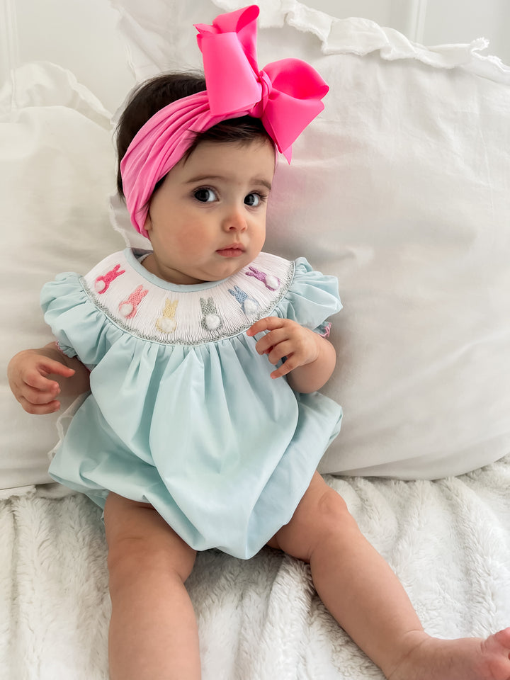 Katelynn Colorful Bunny Smocked Bubble