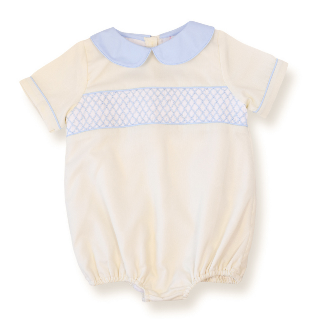 Hudson Yellow Smocked Boy Bubble
