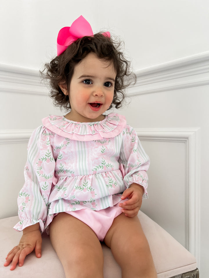 Annie Heart Smocked Diaper Set