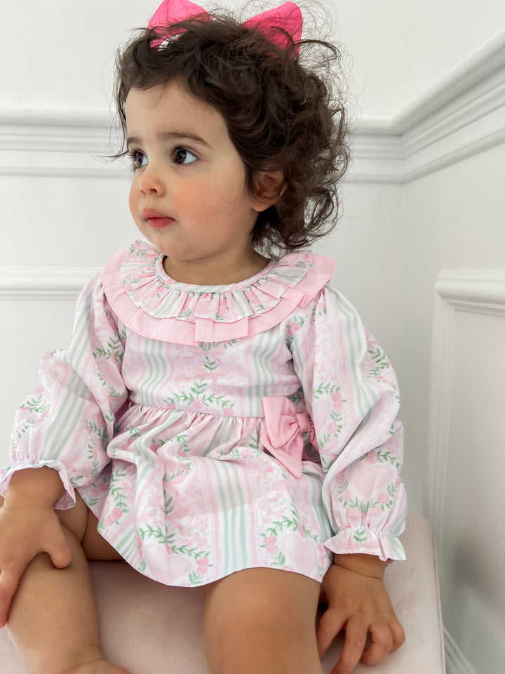 Annie Heart Smocked Diaper Set