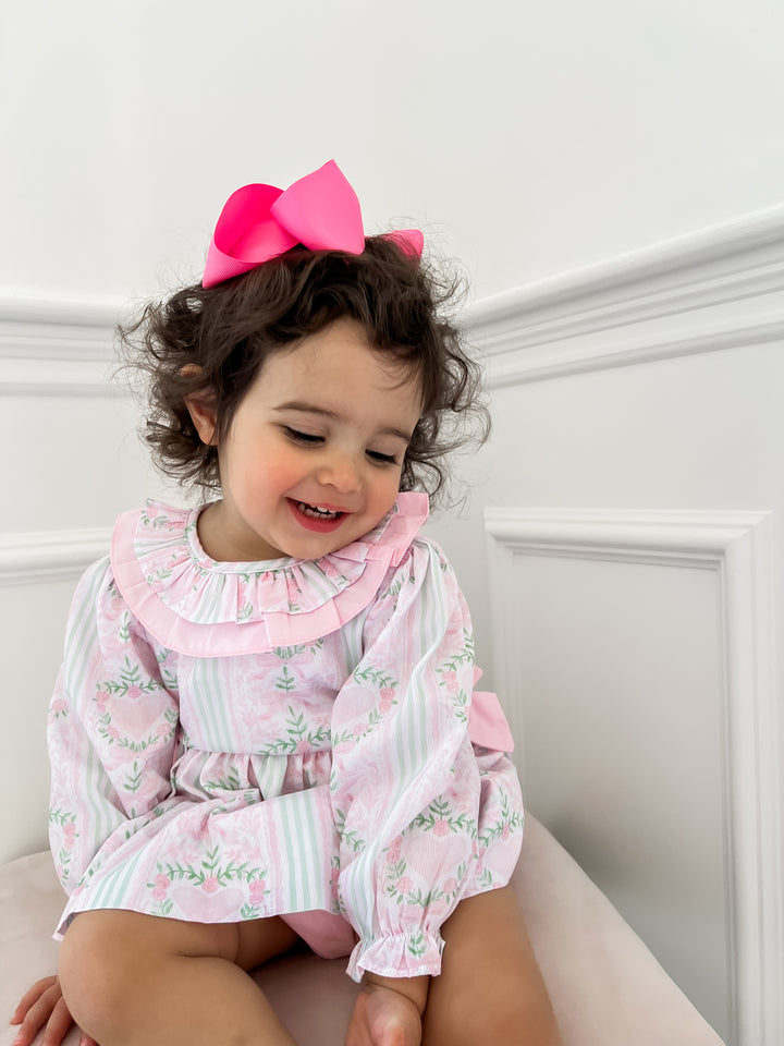 Annie Heart Smocked Diaper Set