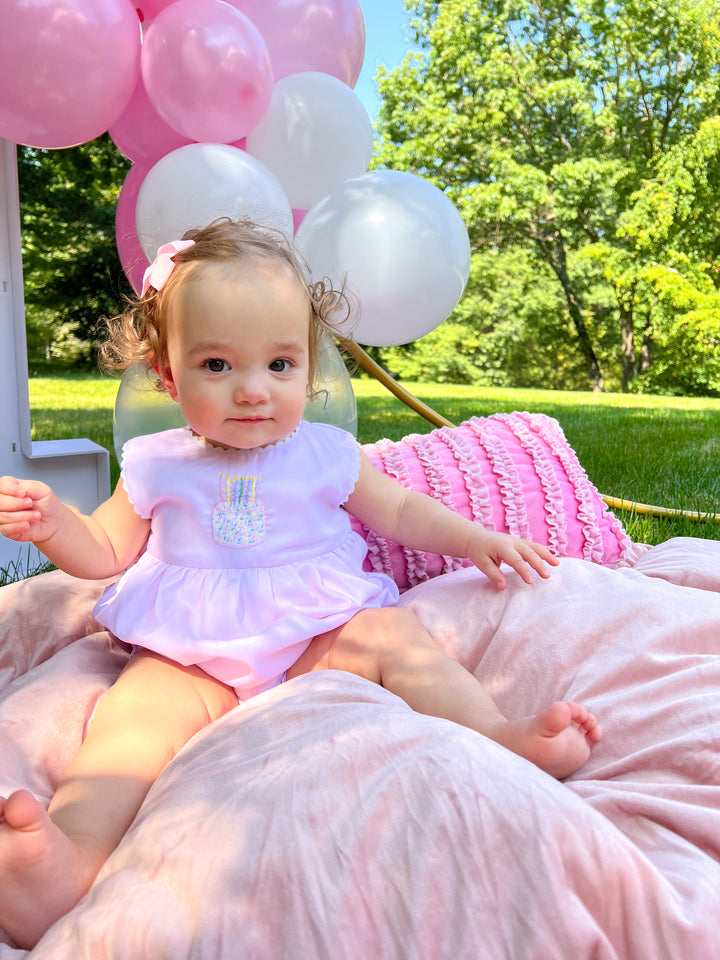Sprinkled Birthday Cake Smocked Bubble