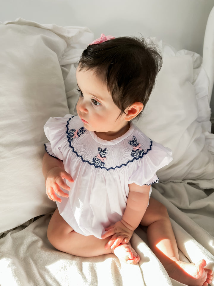 Molly Chinoiserie Bunny Smocked Bubble