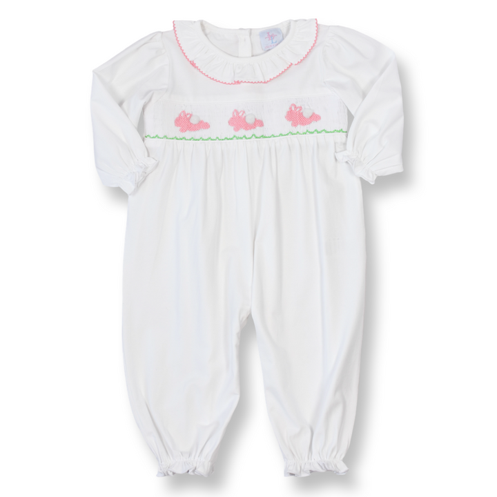 Pink Bunny Smocked Romper