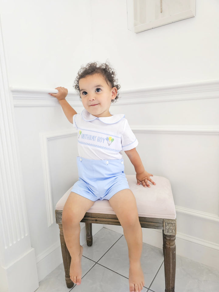 Birthday Boy Smocked Short Set