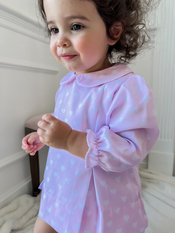 Brigitte White Heart Smocked Diaper Set