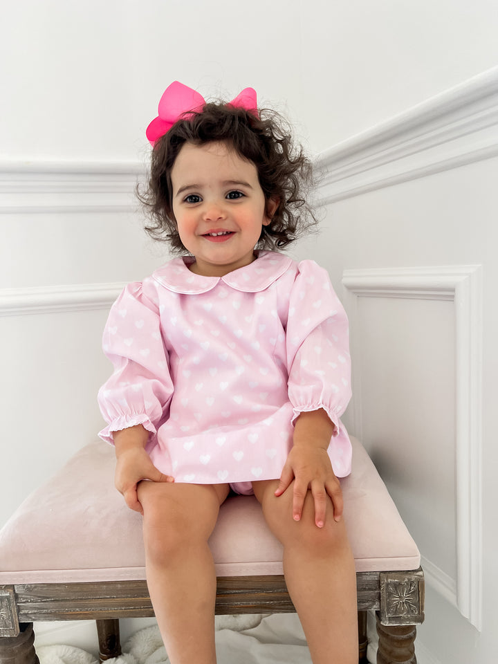 Brigitte White Heart Smocked Diaper Set