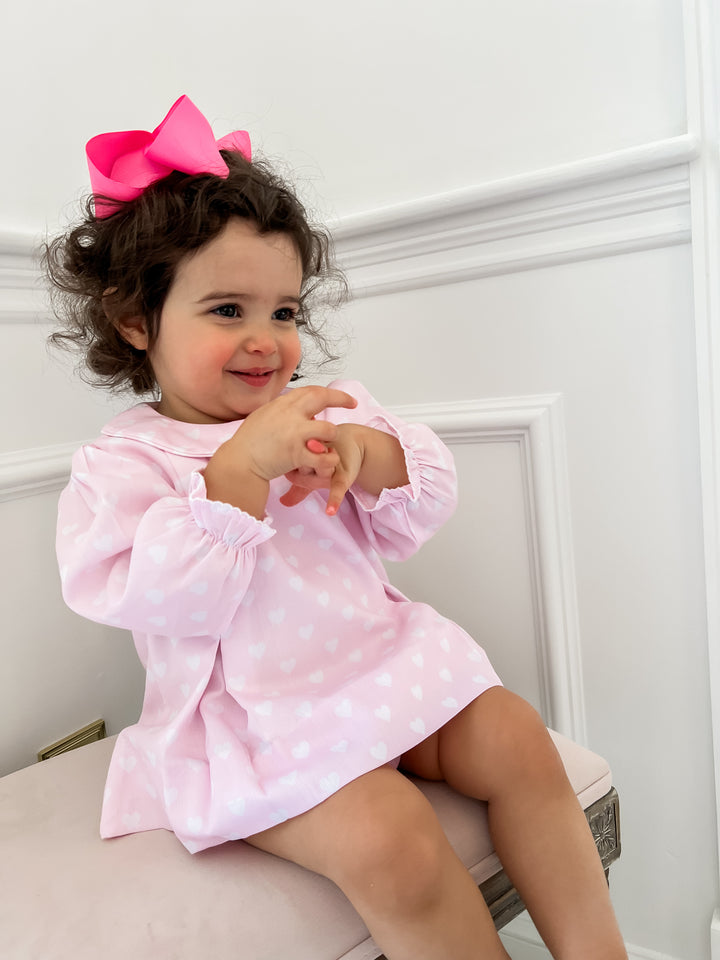 Brigitte White Heart Smocked Diaper Set