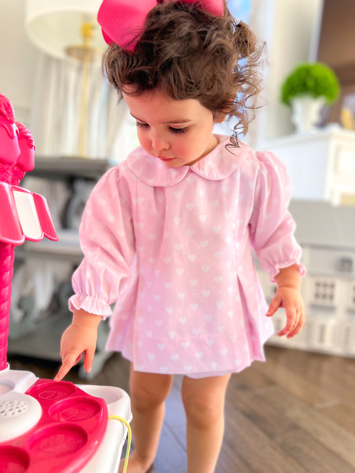 Brigitte White Heart Smocked Diaper Set