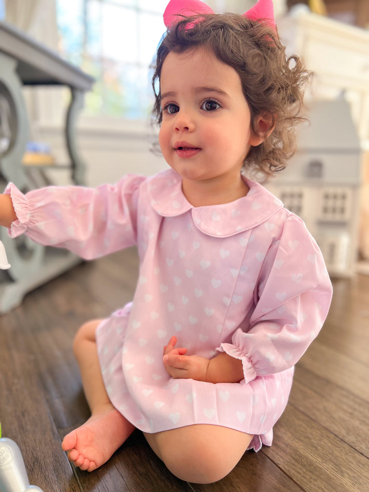 Brigitte White Heart Smocked Diaper Set