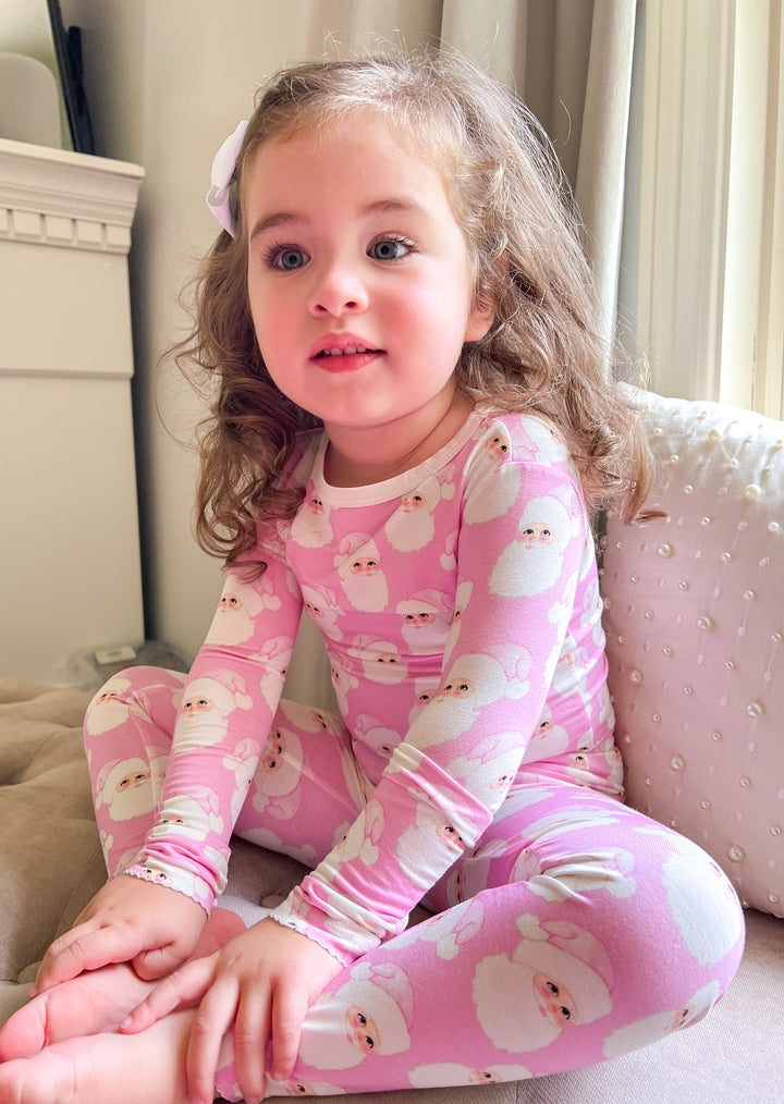 Pink Jolly St. Nick Two Piece Bamboo Set