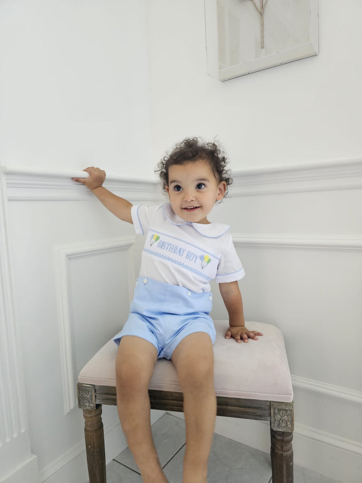 Birthday Boy Smocked Short Set