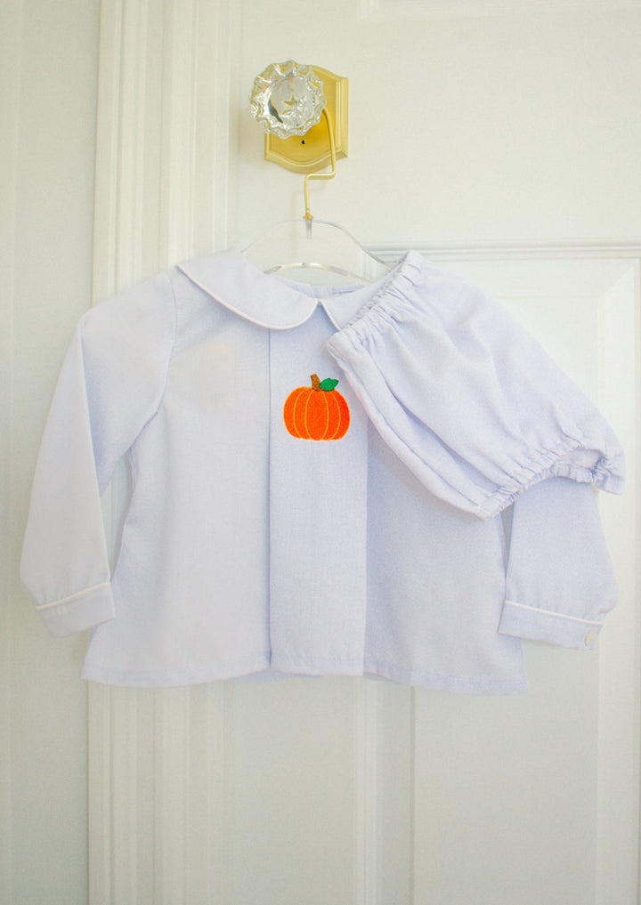 Boys Blue Diaper Set with Pumpkin