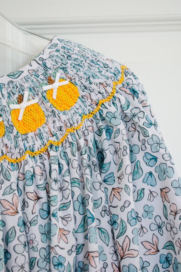 Blue Harvest Pumpkin Smocked Legging Set