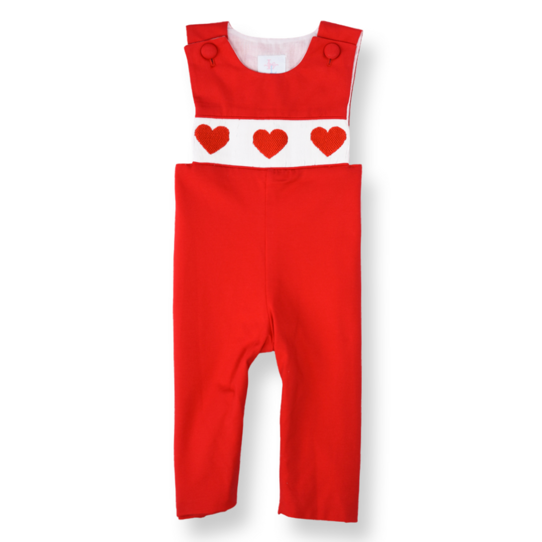 Red Heart Boy Smocked Longall