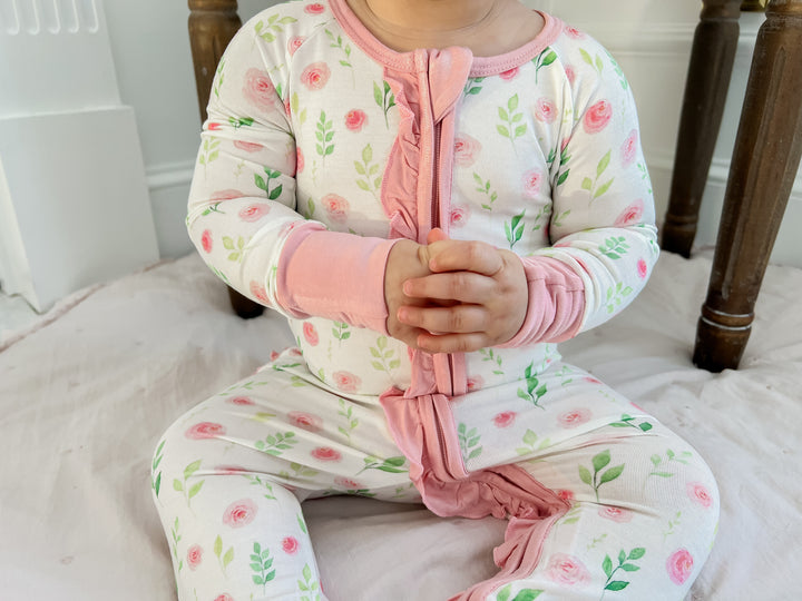 Alice Floral Ruffle Footie
