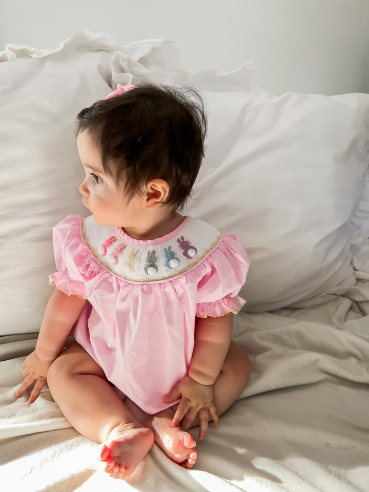 Natalia Easter Bunny Smocked Bubble