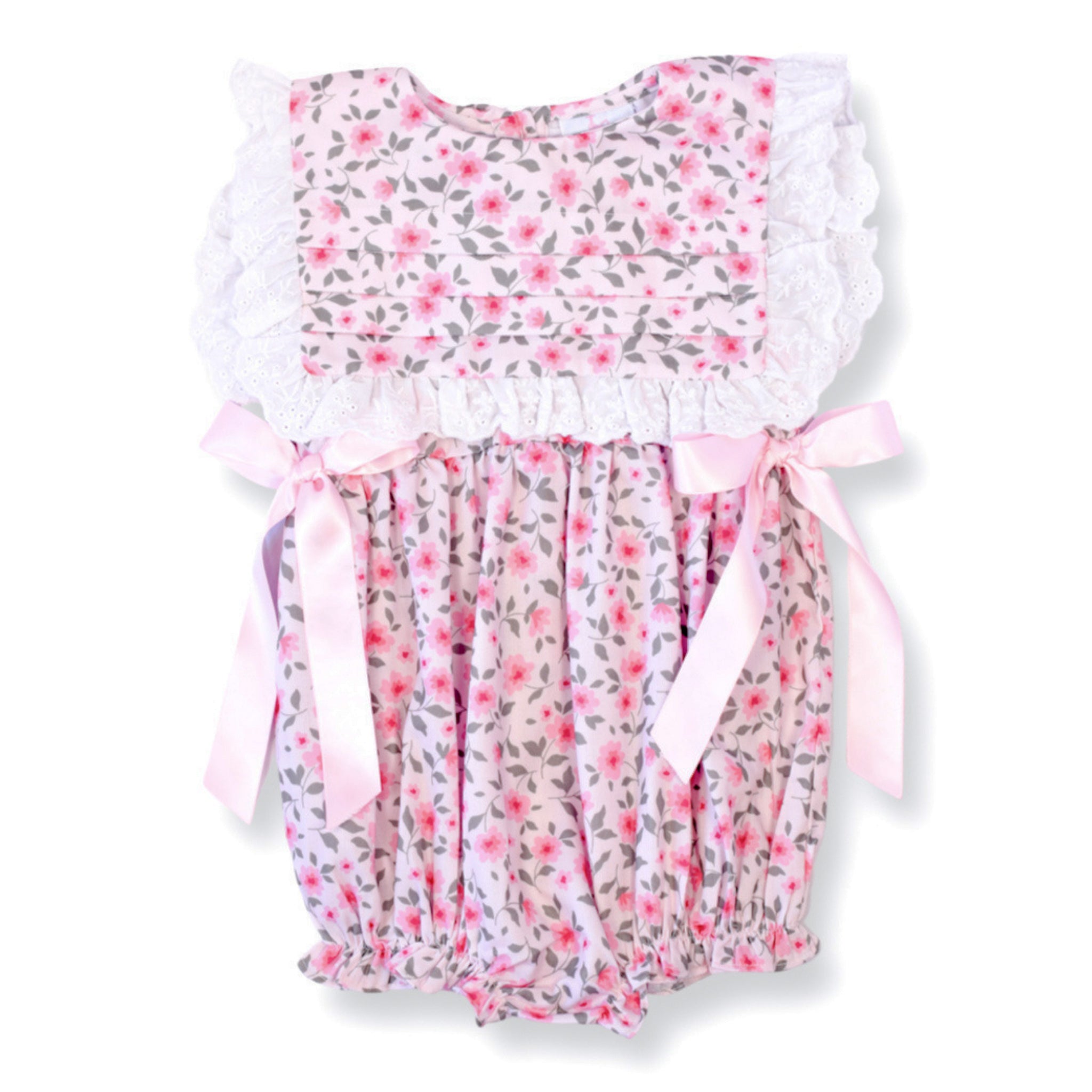 McKenzie Pink Floral Smocked Bubble – Lillie & Lilah