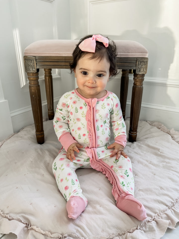 Alice Floral Ruffle Footie