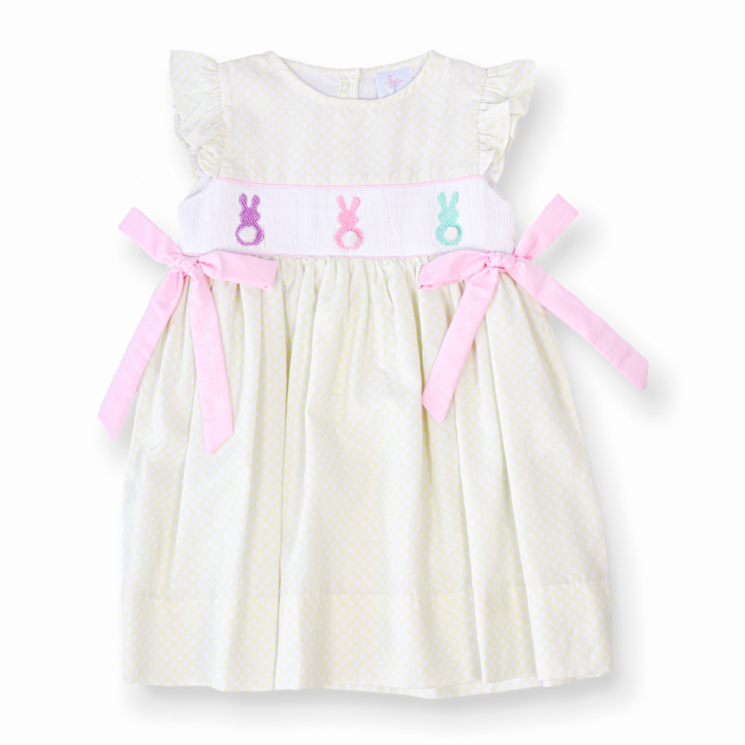 Kirsten Pastel Easter Bunny Smocked Dress