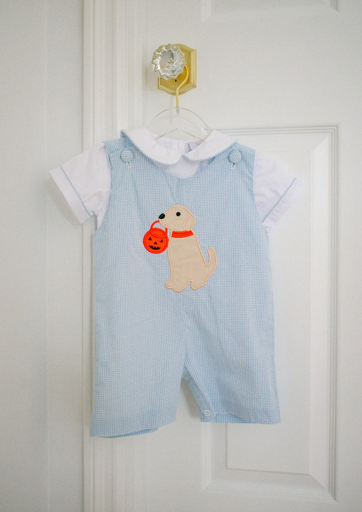 Trick or Treat Puppy Applique Shortall