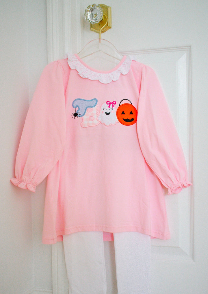 Boo Cute Pink Halloween Two-Piece Legging Set