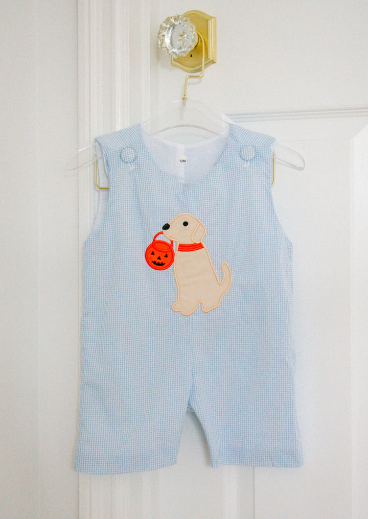 Trick or Treat Puppy Applique Shortall