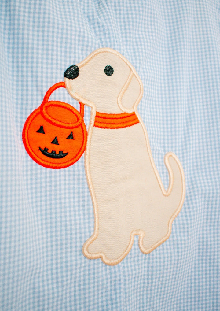 Trick or Treat Puppy Applique Shortall