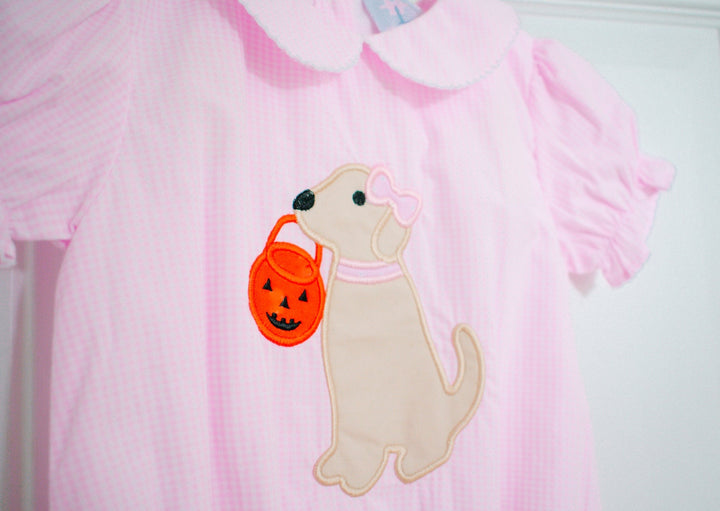 Trick or Treat Applique Puppy Bubble