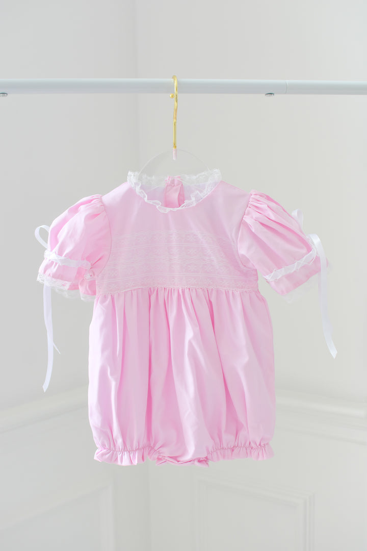 Gabrielle Pink Heirloom Smocked Bubble