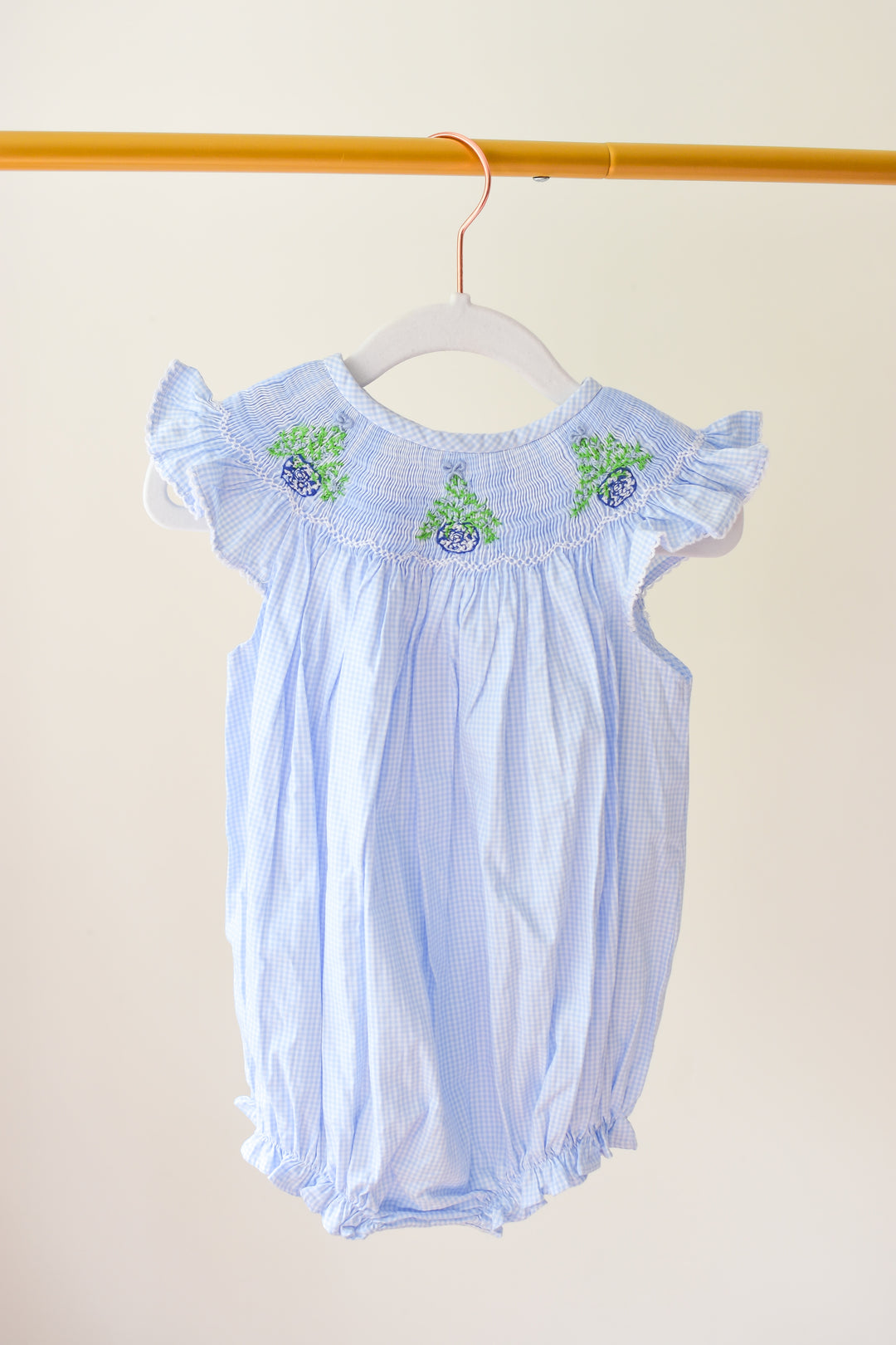 Blue Gingham Christmas Tree Bubble