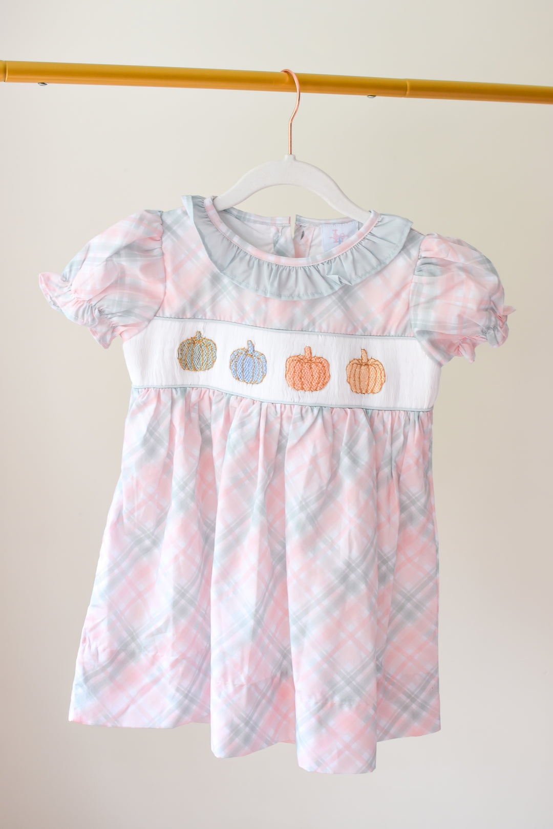 Pastel Plaid Pumpkin Dress
