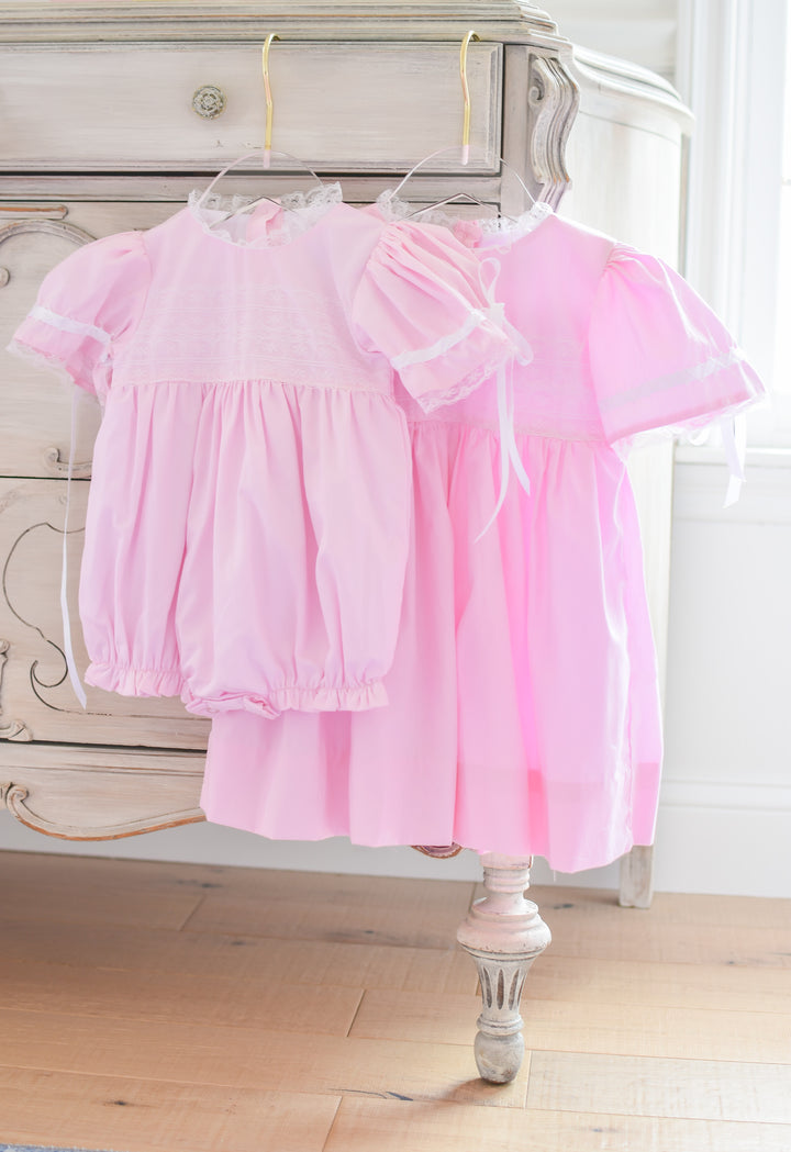 Gabrielle Pink Heirloom Smocked Bubble