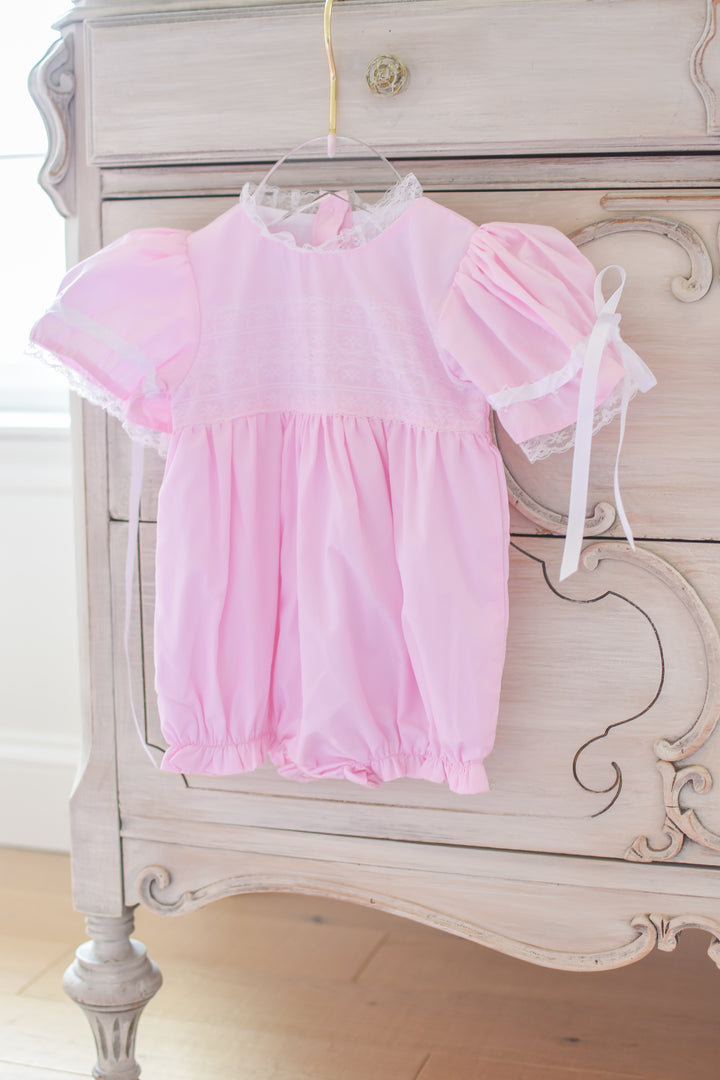 Gabrielle Pink Heirloom Smocked Bubble