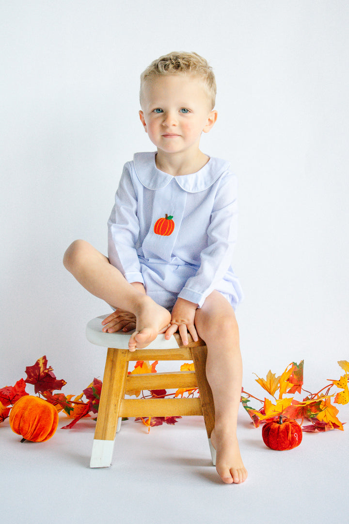 Boys Blue Diaper Set with Pumpkin