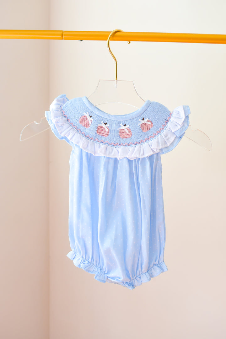 Penelope Pink Pumpkin Smocked Bubble